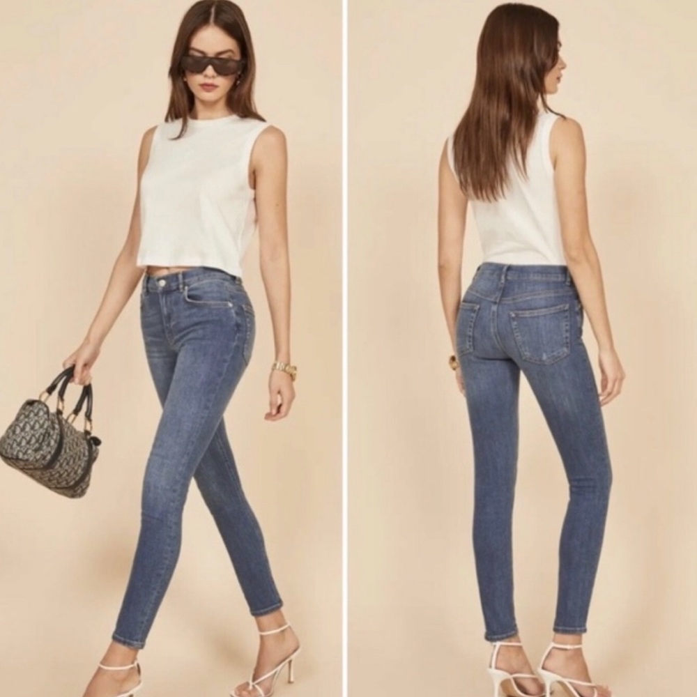 Reformation high and skinny jeans in Destin wash
